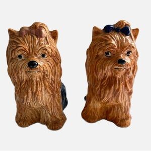 BSC, Vintage 1974 Duo of Cute Ceramic Yorkshire Terrier Figurines